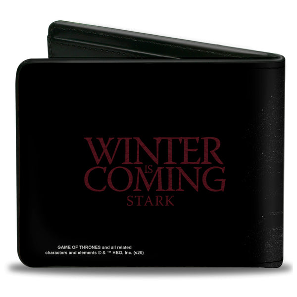 Buckle-Down Bi-Fold Wallet - Game Of Thrones House Stark Sigil + WINTER IS COMING STARK Black/Red