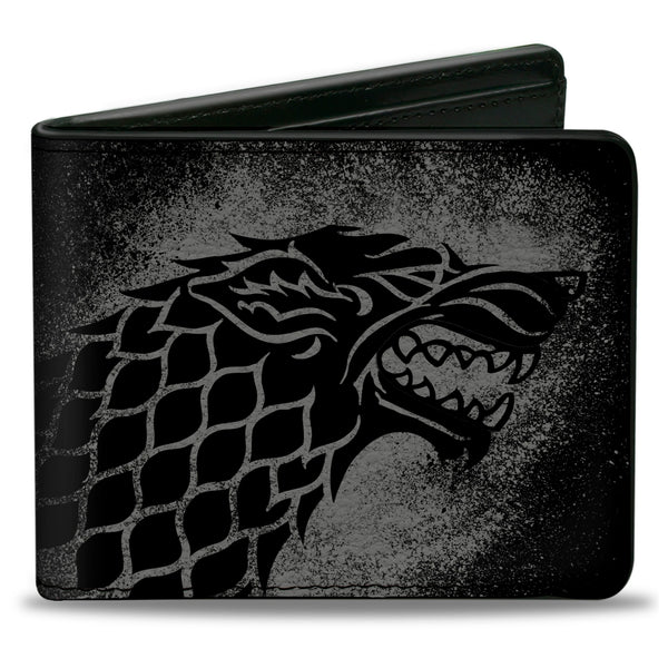Buckle-Down Bi-Fold Wallet - Game of Thrones House Stark Sigil + WINTER IS COMING STARK Black/Red