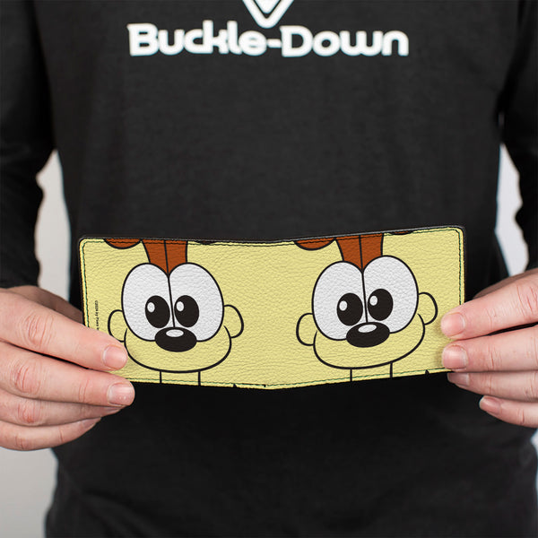 Buckle-Down Bi-Fold Wallet - Garfield Odie Face Character Close-Up Yellow