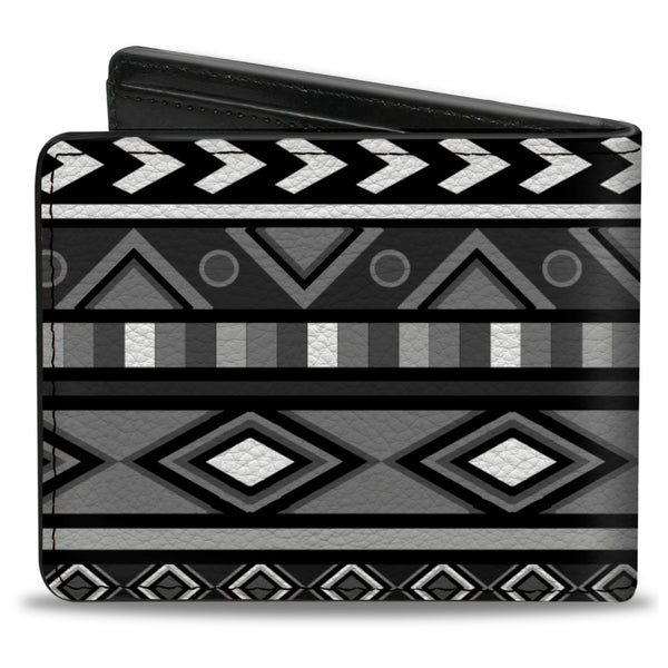 Buckle-Down Bi-Fold Wallet - Geometric5 Grays Black White