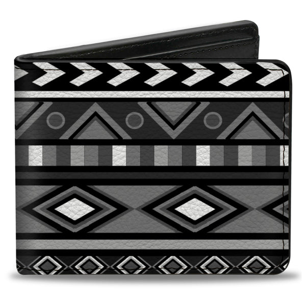 Buckle-Down Bi-Fold Wallet - Geometric5 Grays Black White