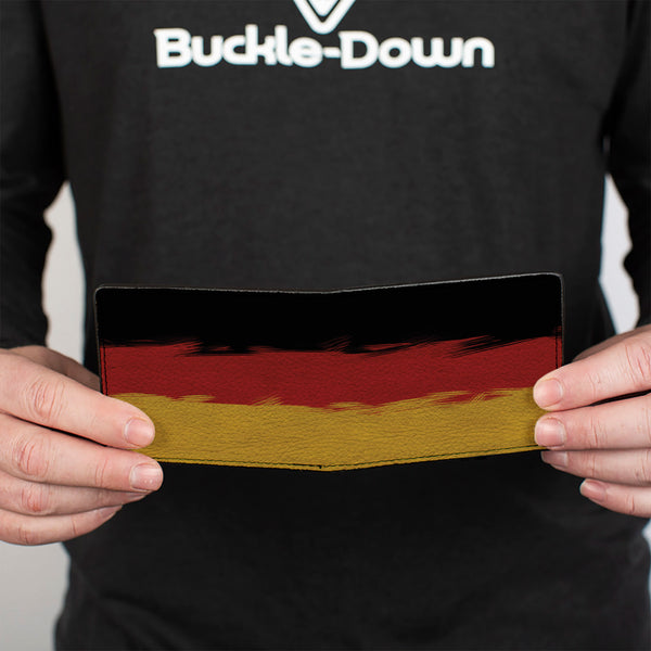 Buckle-Down Bi-Fold Wallet - German Flag Stripes Distressed Painting