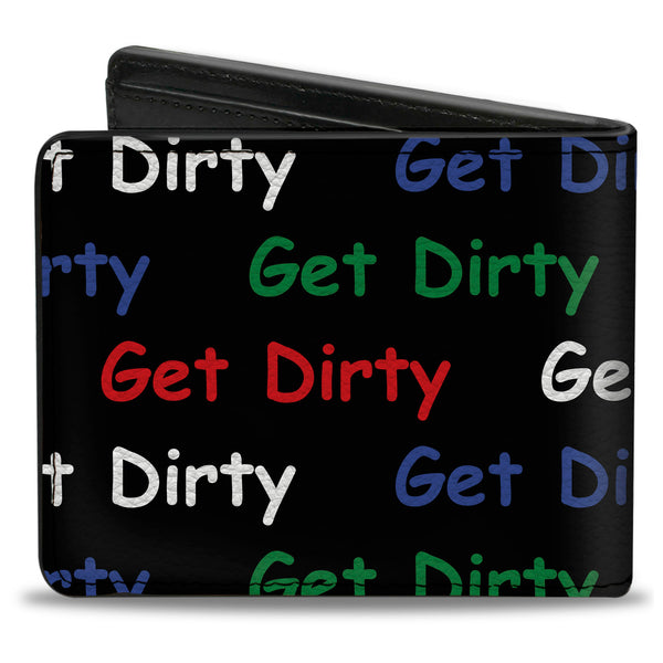 Buckle-Down Bi-Fold Wallet - GET DIRTY Black White Blue Green Red