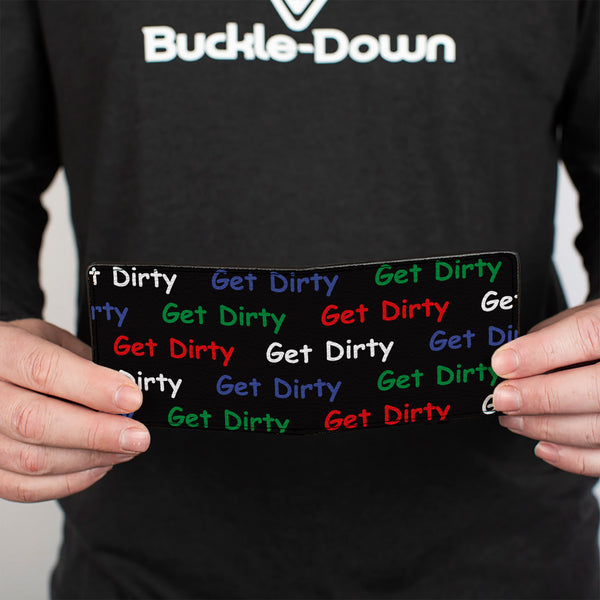 Buckle-Down Bi-Fold Wallet - GET DIRTY Black White Blue Green Red
