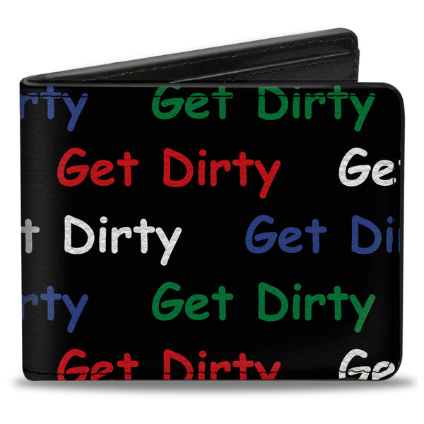 Buckle-Down Bi-Fold Wallet - GET DIRTY Black White Blue Green Red