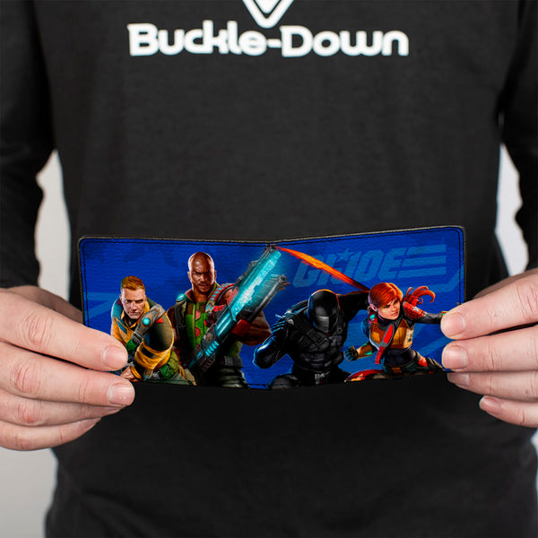 Buckle-Down Bi-Fold Wallet - GI Joe Unit Agents Group Pose And Logo Blues