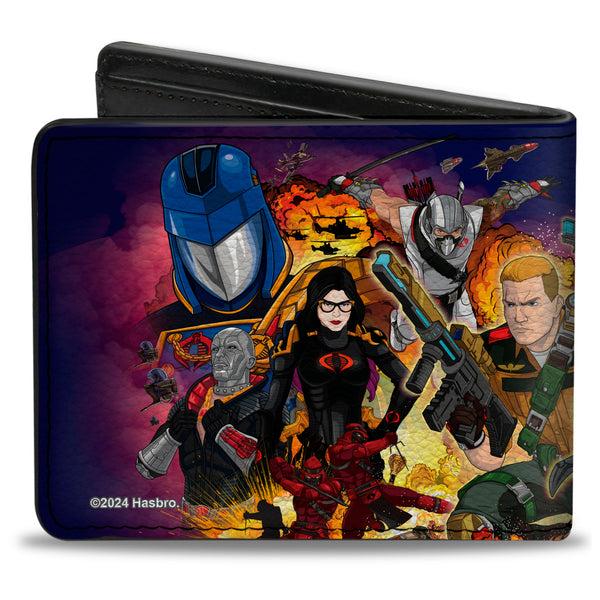 Buckle-Down Bi-Fold Wallet - GI Joe Universe Agents Explosion Group Pose Blue