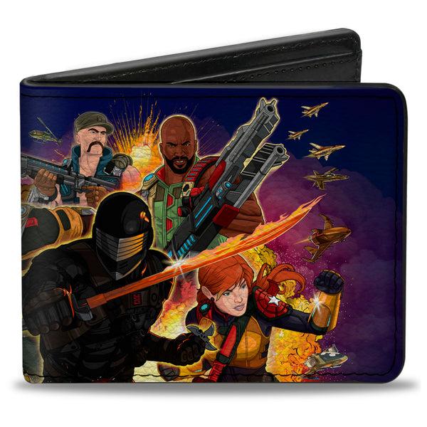 Buckle-Down Bi-Fold Wallet - GI Joe Universe Agents Explosion Group Pose Blue