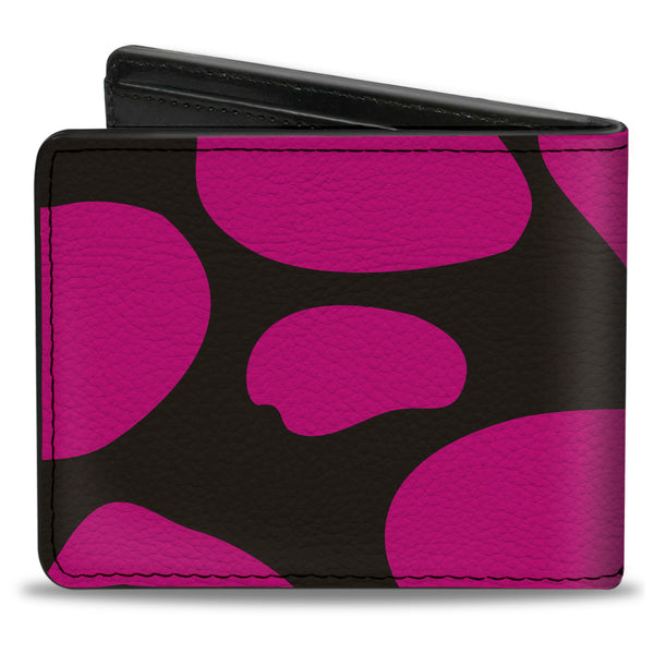 Buckle-Down Bi-Fold Wallet - Giraffe Spots Black Fuchsia