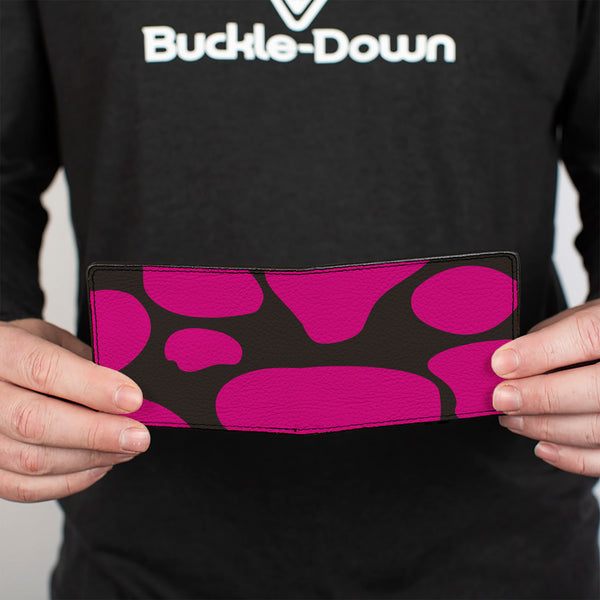Buckle-Down Bi-Fold Wallet - Giraffe Spots Black Fuchsia