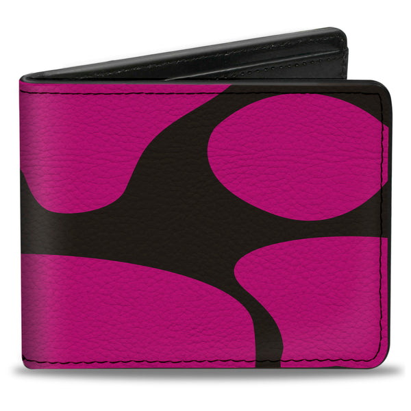 Buckle-Down Bi-Fold Wallet - Giraffe Spots Black Fuchsia
