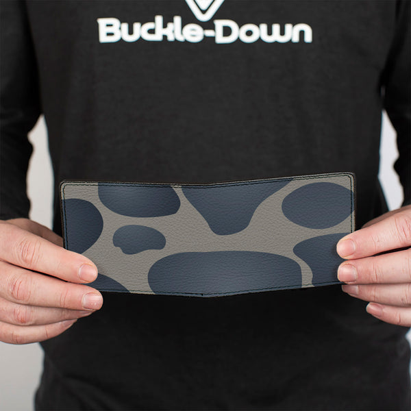 Buckle-Down Bi-Fold Wallet - Giraffe Spots Gray Charcoal