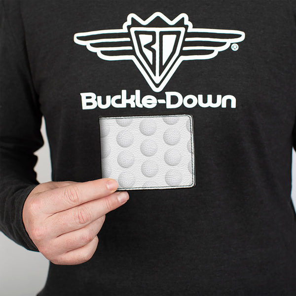 Buckle-Down Bi-Fold Wallet - Golf Ball Dimples Whites
