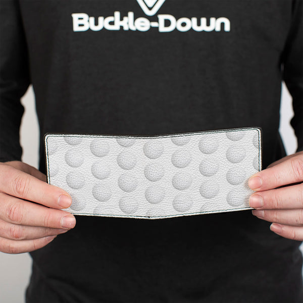 Buckle-Down Bi-Fold Wallet - Golf Ball Dimples Whites
