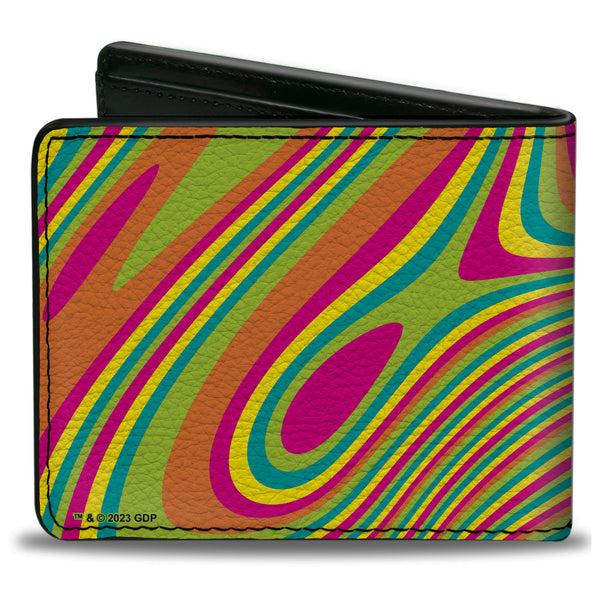 Buckle-Down Bi-Fold Wallet - GRATEFUL DEAD Dancing Bear Icon Swirl Multi Color/White/Black