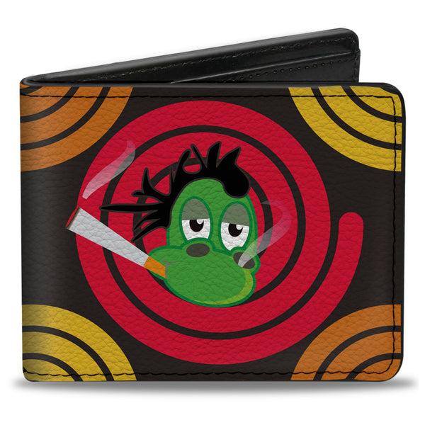 Buckle-Down Bi-Fold Wallet - Green Dragons Smoking Purple