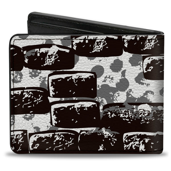 Buckle-Down Bi-Fold Wallet - Grunge Bricks Black White