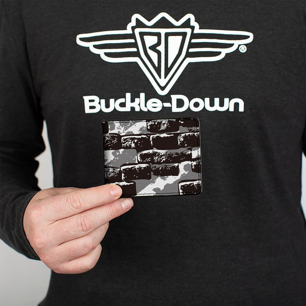 Buckle-Down Bi-Fold Wallet - Grunge Bricks Black White