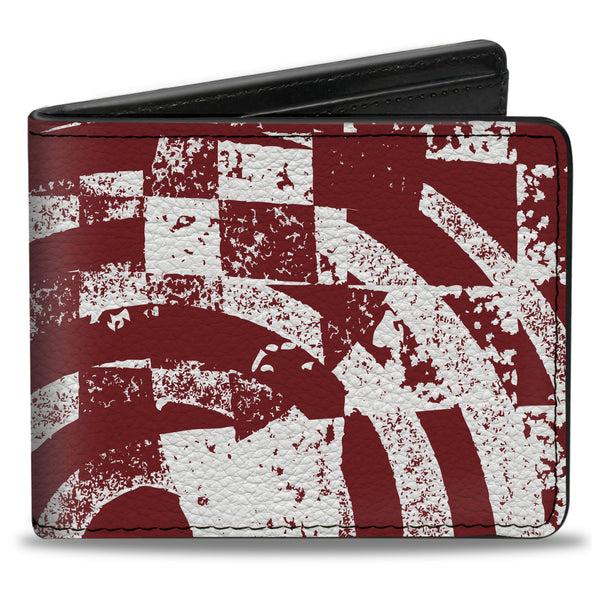 Buckle-Down Bi-Fold Wallet - Grunge Chaos3 White Blue-Red Fade