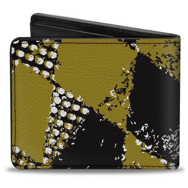 Buckle-Down Bi-Fold Wallet - Grunge Checker Flag Green