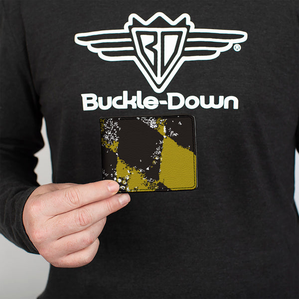 Buckle-Down Bi-Fold Wallet - Grunge Checker Flag Green