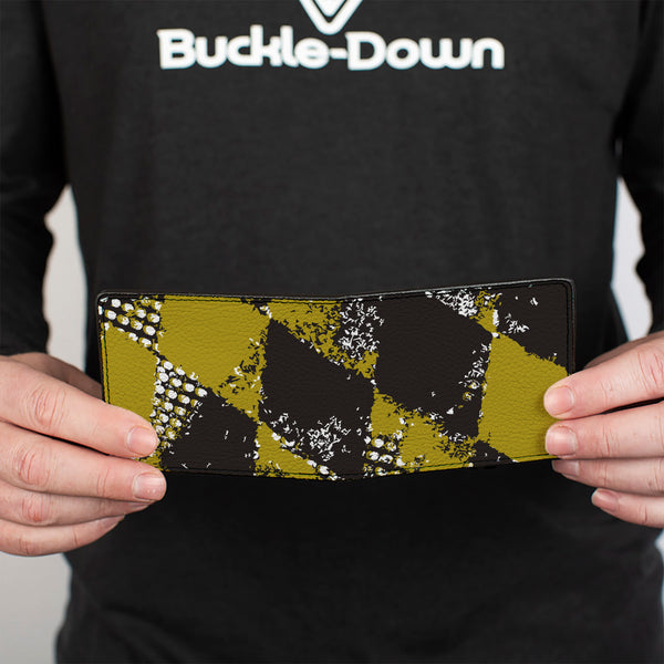 Buckle-Down Bi-Fold Wallet - Grunge Checker Flag Green