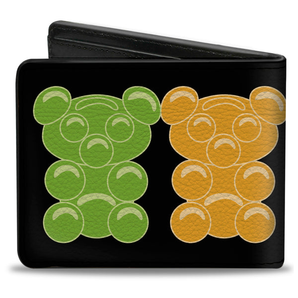 Buckle-Down Bi-Fold Wallet - Gummy Bears Cartoon Black Red Yellow Green