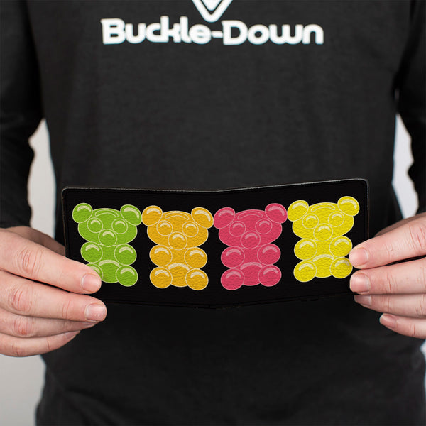 Buckle-Down Bi-Fold Wallet - Gummy Bears Cartoon Black Red Yellow Green