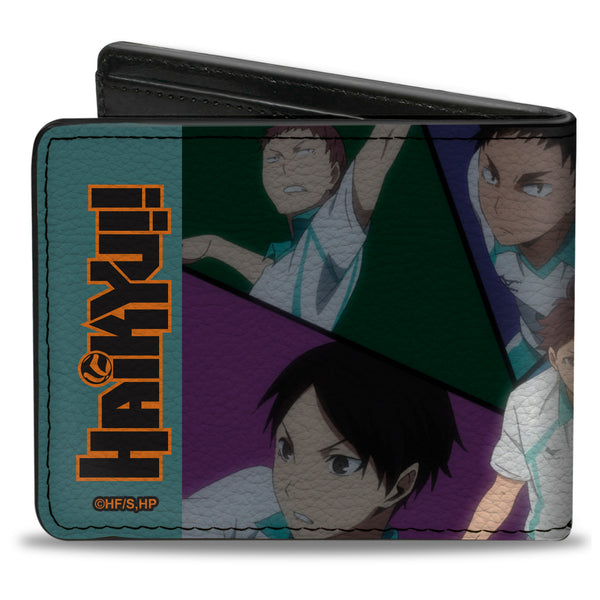 Buckle-Down Bi-Fold Wallet - HAIKYU Aoba Johsai High CONTROL THE COURT Action Poses Blue