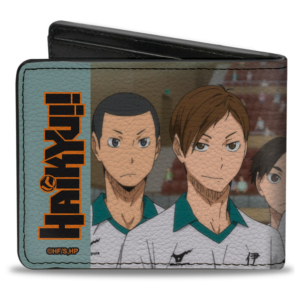 Buckle-Down Bi-Fold Wallet - HAIKYU Date Tech High IRON WALL Group Pose Teal