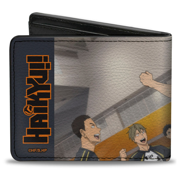 Buckle-Down Bi-Fold Wallet - HAIKYU Fukurodani Academy Team Chant Group Pose Gray
