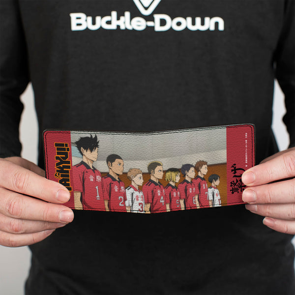 Buckle-Down Bi-Fold Wallet - HAIKYU Nekoma High School CONNECT Group Pose Red