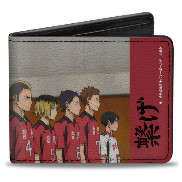 Buckle-Down Bi-Fold Wallet - HAIKYU Nekoma High School CONNECT Group Pose Red