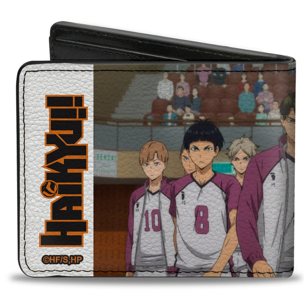 Buckle-Down Bi-Fold Wallet - HAIKYU Shiratorizawa Academy Team STRONG MAN Group Pose White