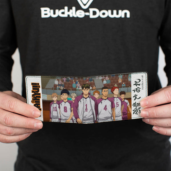 Buckle-Down Bi-Fold Wallet - HAIKYU Shiratorizawa Academy Team STRONG MAN Group Pose White