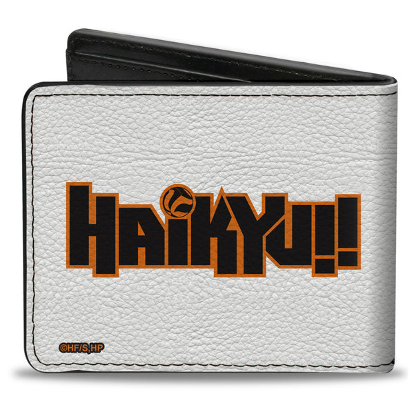 Buckle-Down Bi-Fold Wallet - HAIKYU Shiratorizawa Academy Tendo And Ushjima STRONG MAN Pose White