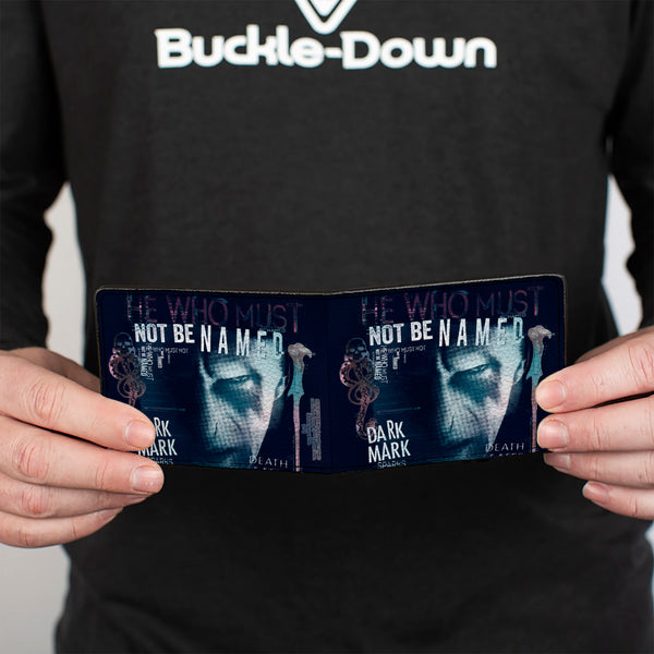 Buckle-Down Bi-Fold Wallet - Harry Potter Lord Voldemort Face HE WHO MUST NOT BE NAMED Collage