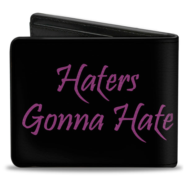 Buckle-Down Bi-Fold Wallet - Haters Gonna Hate W Gem Black Fuchsia