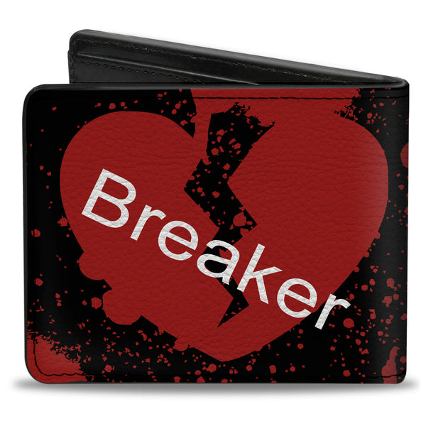 Buckle-Down Bi-Fold Wallet - Heart Breaker Black White Red