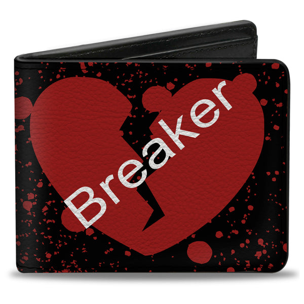 Buckle-Down Bi-Fold Wallet - Heart Breaker Black White Red