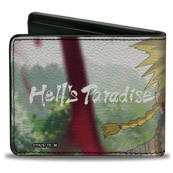 Buckle-Down Bi-Fold Wallet - HELL'S PARADISE Aza Chobei Fighting Pose And Title Logo