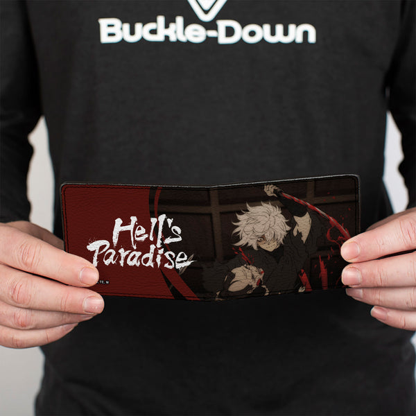 Buckle-Down Bi-Fold Wallet - HELL'S PARADISE Gabimaru With Sword Scene And Title Logo