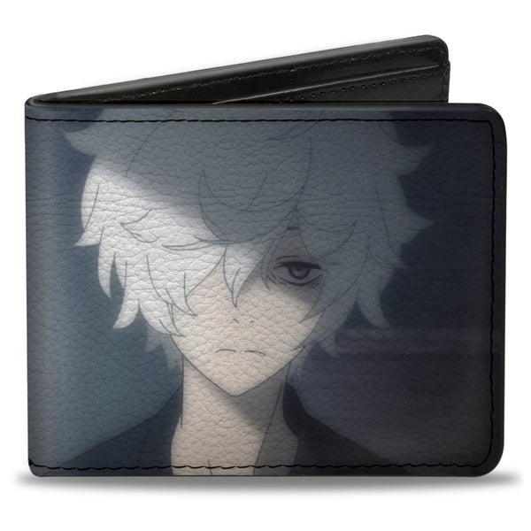 Buckle-Down Bi-Fold Wallet - Hell's Paradise Kanji Title Logo and Gabimaru Shadow Pose White