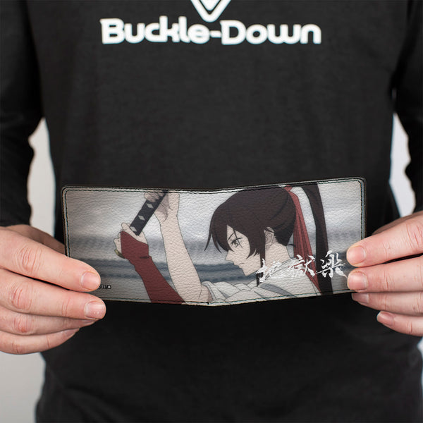 Buckle-Down Bi-Fold Wallet - Hell's Paradise Sagiri Profile Sword Pose Grays