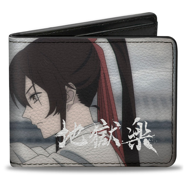 Buckle-Down Bi-Fold Wallet - Hell's Paradise Sagiri Profile Sword Pose Grays