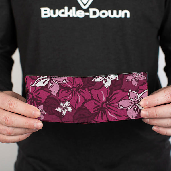 Buckle-Down Bi-Fold Wallet - Hibiscus Collage Pink Shades