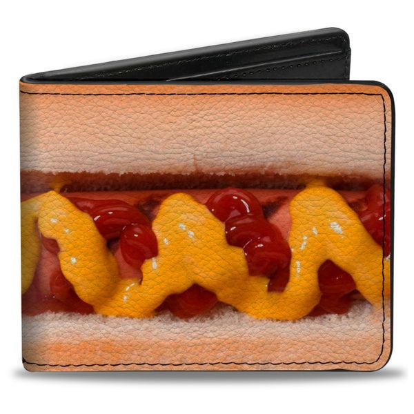 Buckle-Down Bi-Fold Wallet - Hot Dog w Mustard & Ketchup Vivid