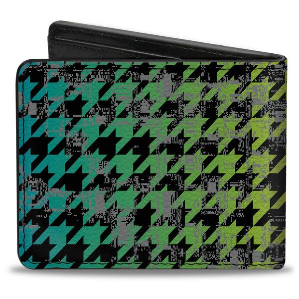Buckle-Down Bi-Fold Wallet - Houndstooth Black Rainbow