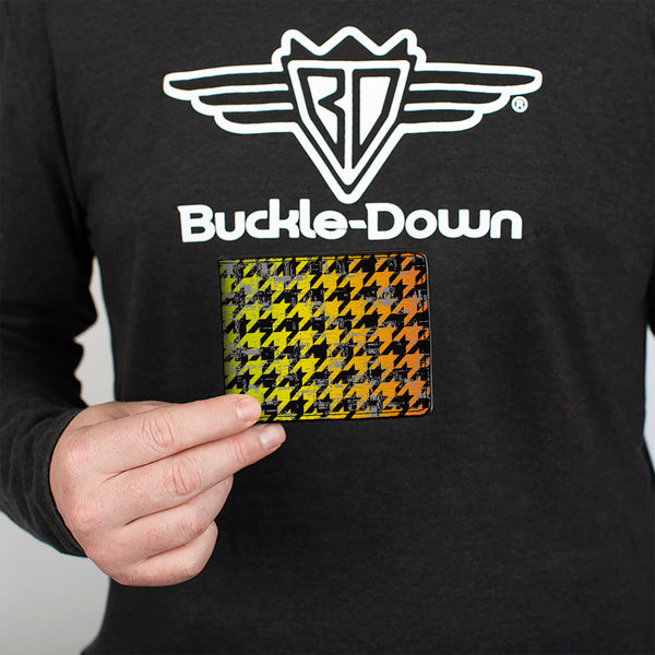 Buckle-Down Bi-Fold Wallet - Houndstooth Black Rainbow