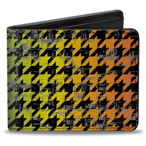 Buckle-Down Bi-Fold Wallet - Houndstooth Black Rainbow